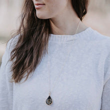 Load image into Gallery viewer, Queen Anne's Lace Botanical Necklace - Teardrop Cameo