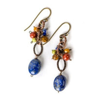 Load image into Gallery viewer, Jade, Czech Glass, Lapis Earrings