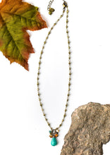 Load image into Gallery viewer, Turquoise, Apatite, Mother of Pearl Cluster Necklace