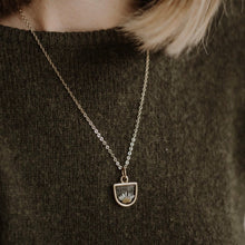 Load image into Gallery viewer, Silver Botanical Necklace - Half-Circle