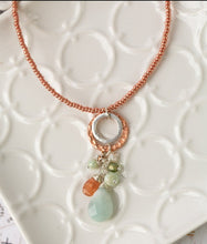 Load image into Gallery viewer, Sunstone, Amazonite, & Czech Glass Necklace