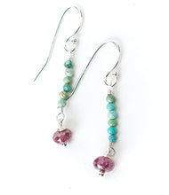 Load image into Gallery viewer, Turquoise & Ruby Earrings