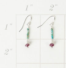 Load image into Gallery viewer, Turquoise & Ruby Earrings