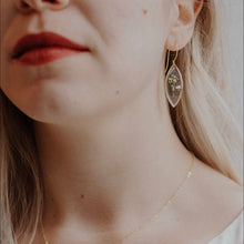 Load image into Gallery viewer, Silver Botanical Earrings - Marquise