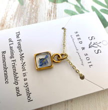 Load image into Gallery viewer, Gold Botanical Necklace - Tiny Square