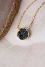 Load image into Gallery viewer, Black Druzy Focal Necklace