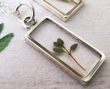 Load image into Gallery viewer, Silver Botanical Necklace - Large Rectangle