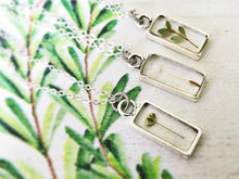Load image into Gallery viewer, Silver Botanical Necklace - Medium Rectangle