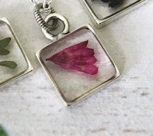 Load image into Gallery viewer, Silver Botanical Necklace - Small Square