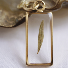 Load image into Gallery viewer, Gold Botanical Necklace - Large Rectangle