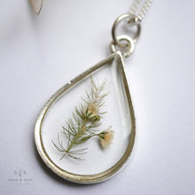 Load image into Gallery viewer, Silver Botanical Necklace - Large Teardrop