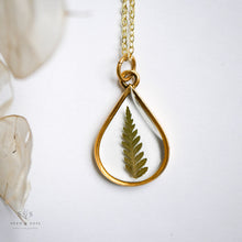Load image into Gallery viewer, Gold Botanical Necklace - Large Teardrop