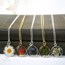 Load image into Gallery viewer, Silver Botanical Necklace - Large Round