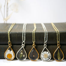 Load image into Gallery viewer, Silver Botanical Necklace - Large Teardrop