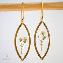 Load image into Gallery viewer, Gold Botanical Earrings- Marquise