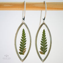 Load image into Gallery viewer, Silver Botanical Earrings - Marquise
