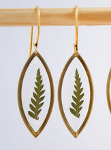 Load image into Gallery viewer, Gold Botanical Earrings- Marquise