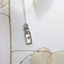 Load image into Gallery viewer, Mustard Seed Necklace - Tiny Rectangle