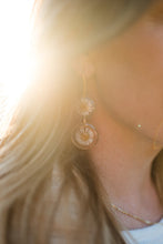 Load image into Gallery viewer, Gold Botanical Earrings - Verbena & Wild Daisy
