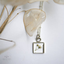 Load image into Gallery viewer, Silver Botanical Necklace - Small Square