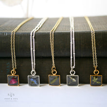 Load image into Gallery viewer, Gold Botanical Necklace - Small Square