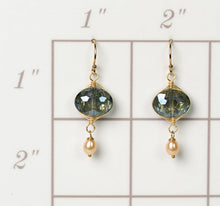 Load image into Gallery viewer, Crystal Herringbone & Pearl Earrings
