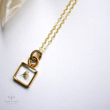 Load image into Gallery viewer, Gold Botanical Necklace - Tiny Square