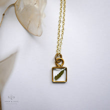 Load image into Gallery viewer, Gold Botanical Necklace - Tiny Square