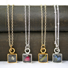 Load image into Gallery viewer, Gold Botanical Necklace - Tiny Square