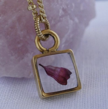 Load image into Gallery viewer, Gold Botanical Necklace - Tiny Square