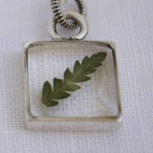 Load image into Gallery viewer, Silver Botanical Necklace - Tiny Square