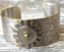 Load image into Gallery viewer, Up-Cycled Geared Sunburst Cuff