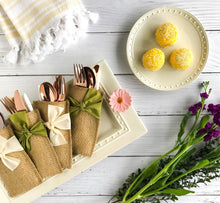 Load image into Gallery viewer, Cutlery Pouches - Green Ribbon