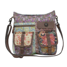 Load image into Gallery viewer, Up-Cycled Canvas & Genuine Leather Shoulder Bag/Cross-body Bag