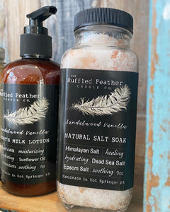 Sandalwood Vanilla Natural Salt Soak - by The Ruffled Feather