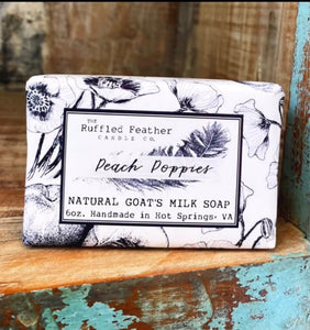 The Ruffled Feather Goat's Milk Soap - Peach Poppies