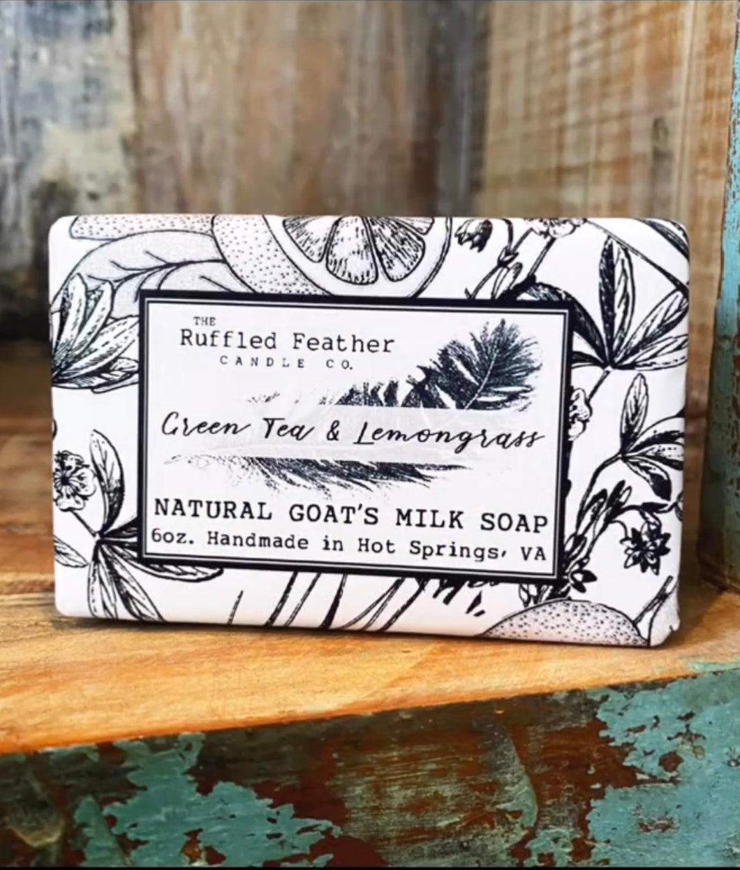 The Ruffled Feather Goat's Milk Soap - Green Tea & Lemongrass
