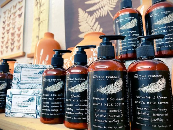 The Ruffled Feather Goat's Milk Lotion -Peach Poppies