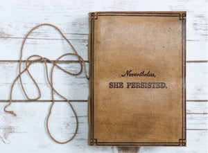 Handmade Leather Journal and Sketchbook - She Persisted