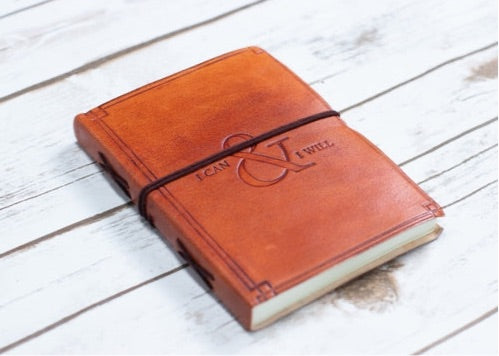 Handmade Leather Journal and Sketchbook - I Can & I Will