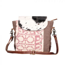 Load image into Gallery viewer, Up-Cycled Canvas, Genuine Leather, &amp; Natural Hair-On Leather Shoulder Bag/Cross-body Bag
