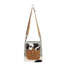 Load image into Gallery viewer, Up-Cycled Canvas, Genuine Leather, &amp; Natural Hair-On Leather Shoulder Bag/Cross-body Bag
