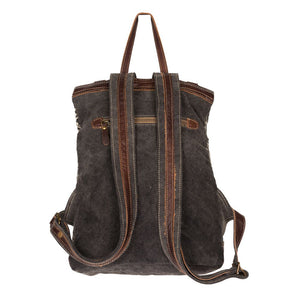 Up-Cycled Canvas, Genuine Leather, & Natural Hair-On Backpack