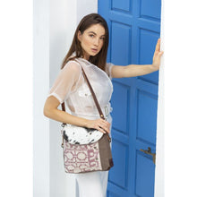 Load image into Gallery viewer, Up-Cycled Canvas, Genuine Leather, &amp; Natural Hair-On Leather Shoulder Bag/Cross-body Bag
