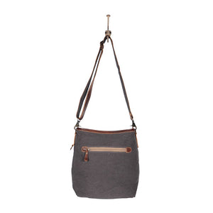 Up-Cycled Canvas & Genuine Leather Shoulder Bag/Cross-body Bag