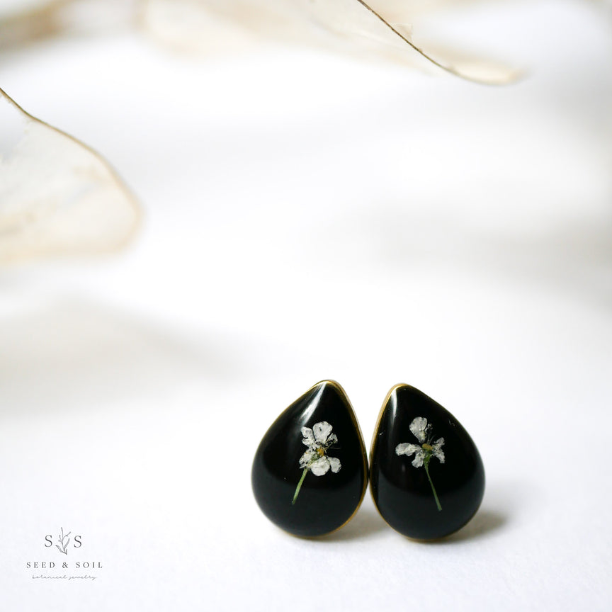 Botanical Earrings - Tiny Teardrop Studs
