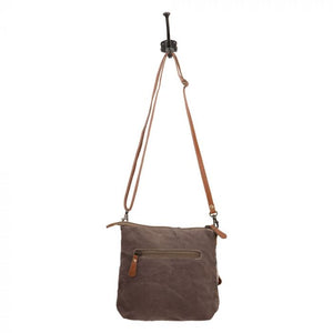 Up-Cycled Canvas, Genuine Leather, & Natural Hair-On Leather Shoulder Bag/Cross-body Bag