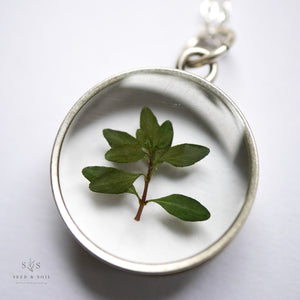 Silver Botanical Necklace - Deep Round