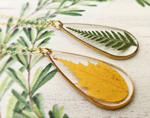 Load image into Gallery viewer, Gold Botanical Necklace - X-Large Teardrop
