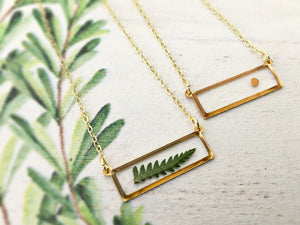 Gold Botanical Necklace - Bar